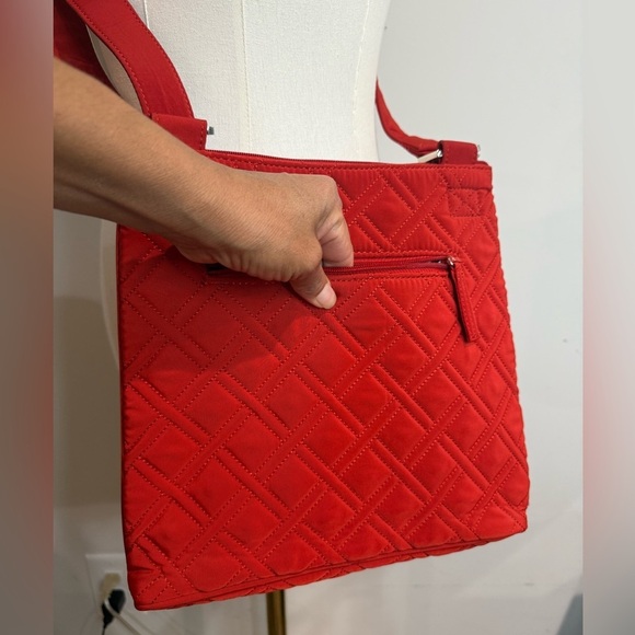Vera Bradley Microfiber Large Hipster Crossbody Bag Red Purse Retired Patterns - Picture 4 of 11